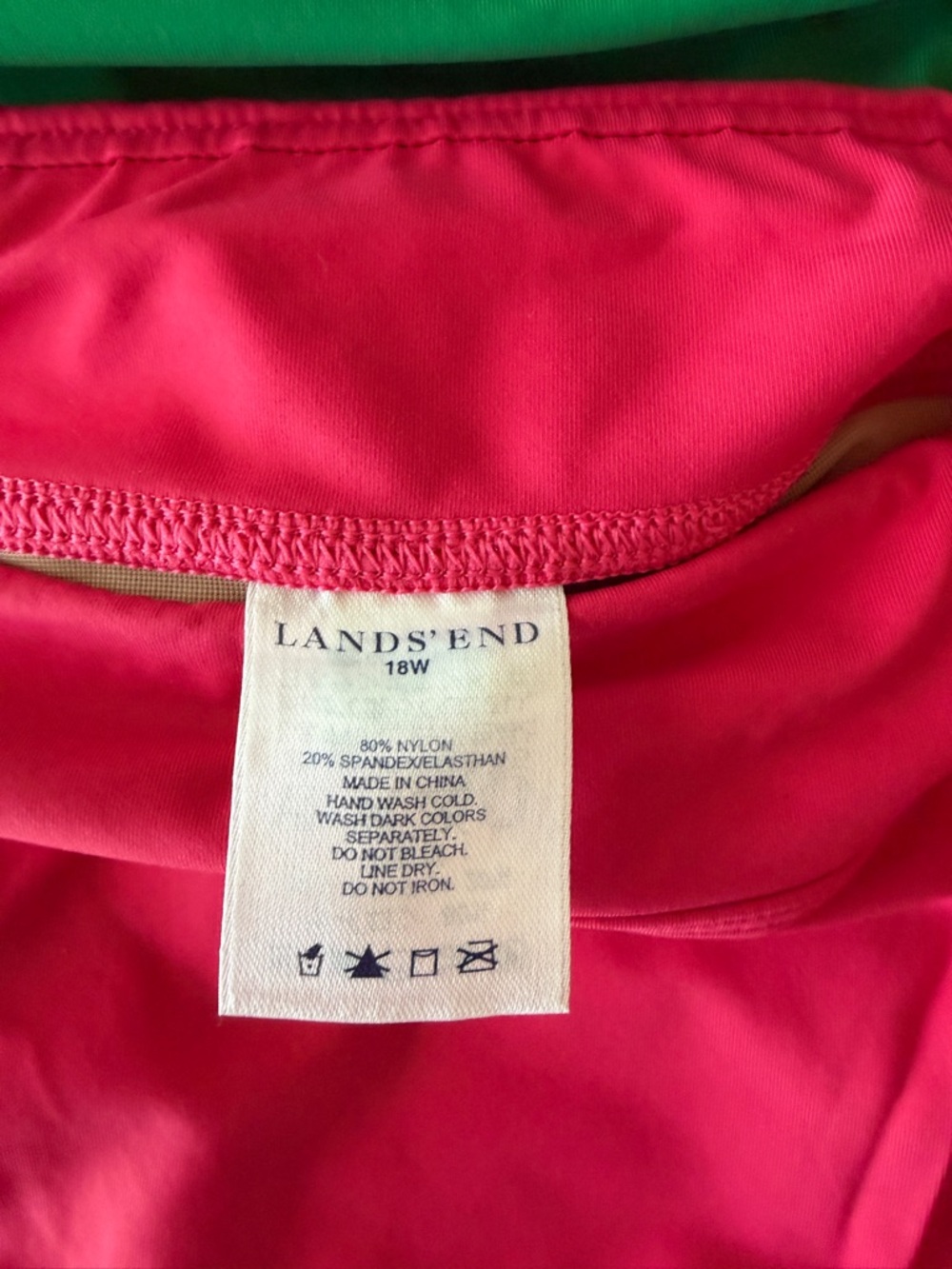 Lands' End Womens' Swim Briefs in Hot Pink, Green & Black - Picture 2 of 3